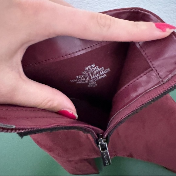 Calvin Klein Uda Wine Red Suede Ankle Platform Boot - Picture 10 of 13